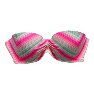 Victoria’s Secret Stripe Strapless Bikini Top Pink Size 34C